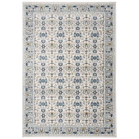 Safavieh 5 x 7 ft. Madison Power Loomed Rectangle Area Rug Ivory & Navy MAD151N-57